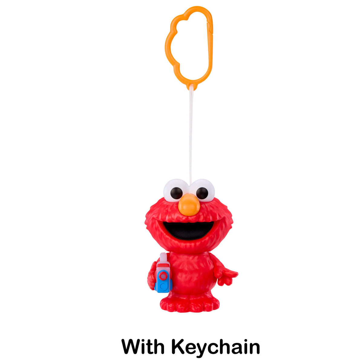 Red character with keychain on a white background