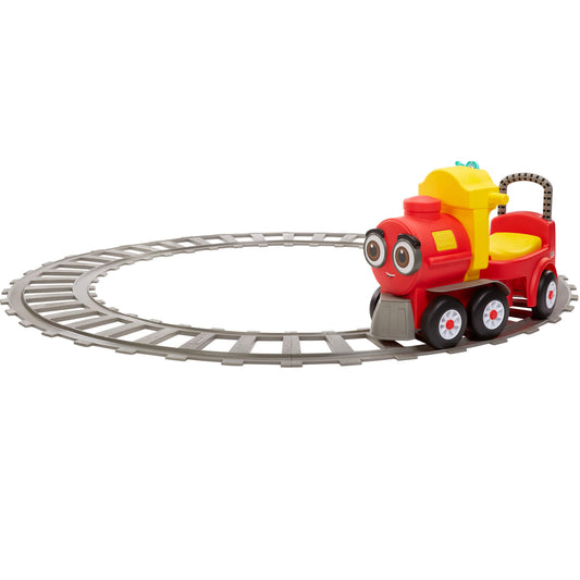 Cozy Train Scoot on tracks